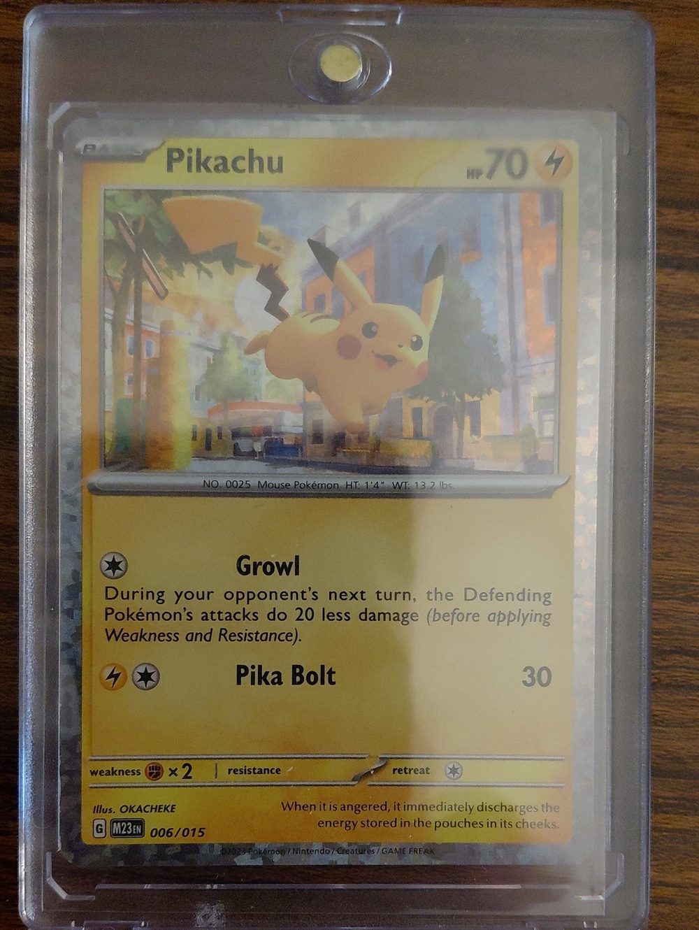 Pokémon Pikachu Card - Yellow Backing Holo English Version